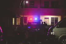 police lights at night 