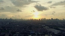 Cityscape  Sunset Aerial