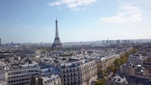 Aerial cinematic drone of Paris France Eiffel Tower 