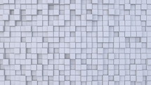 Abstract modern white cubes pattern background. Squares block waves animation 3d. Seamless looping