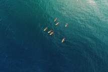 aerial view over canoes 