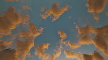 Timelapse of golden clouds on the starry sky in the morning or evening. Cloudy sky 