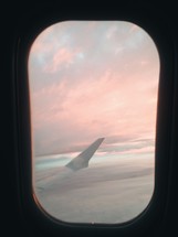 plane wing out a window 