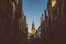 narrow alley in a european city 