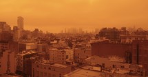 New York City skyline covered in Smog