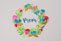 colorful mother's day wreath of paper scraps 