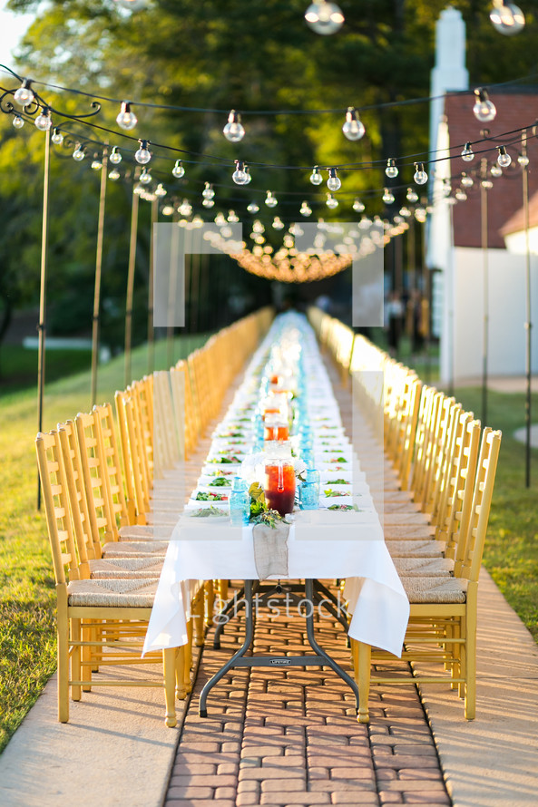 reception table outdoors 
