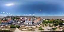 360 aerial photo taken with drone of Praça Frei Caetano Brandão in Belém, Pará, Brazil