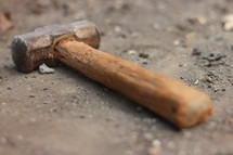 a mallet on the ground 