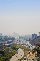 view of Los Angeles skyline 