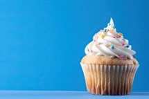 Cupcake with Blue Background