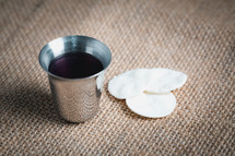 Small cup and wafers for communion