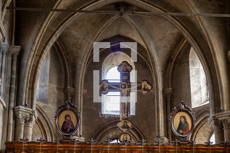 crucifix in a cathedral 