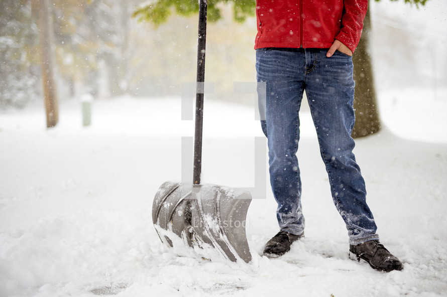 man shoveling snow 