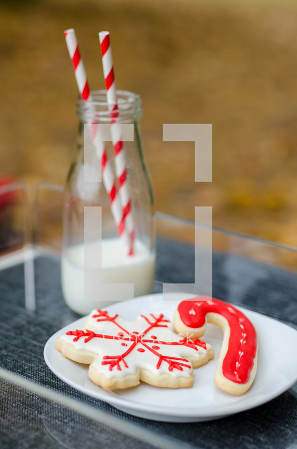 milk and Christmas cookies 