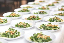 salad plates on a table 