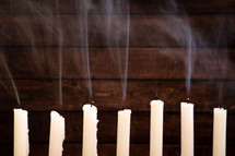 smoke from blown out candles 