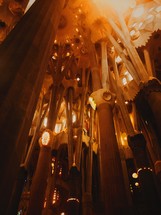 glowing lights in a cathedral 
