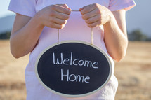 Welcome Home Written on Chalkboard