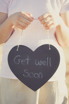 Get Well Soon Written on Chalkboard