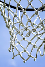 Closeup of Basketball Net Outside
