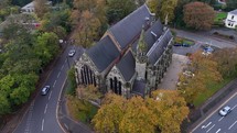 Beautiful old Church in England Aerial View