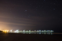 Topsail Beach pier at night