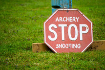 archery stop shooting sign 