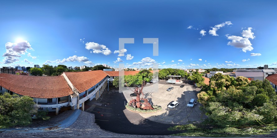 360 aerial photo taken with drone of Central de Artesanato Mestre Dezinho in Teresina, Piauí, Brazil