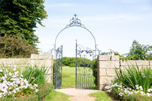 Gate in park during summertime