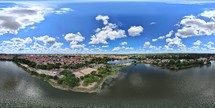 360 aerial photo taken with drone of Parque Lagoas do Norte (North Ponds Park) in Teresina, Piauí, Brazil