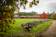 Historic red house and connected barn