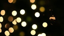bokeh white Christmas lights on a tree 