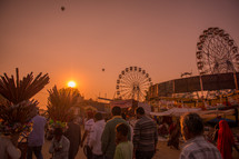 crowds of people at a fair in India 