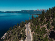 Aerial photograph of the shoreline of Lake Tahoe