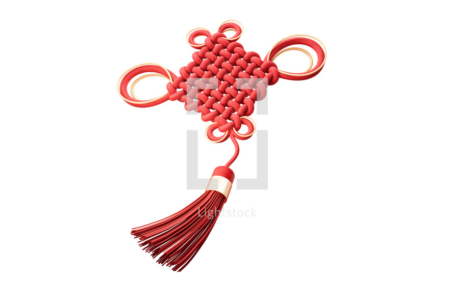 Chinese knot with oriental ancient style, 3d rendering.