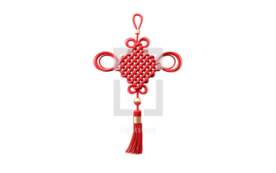 Chinese knot with oriental ancient style, 3d rendering.