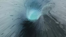 Modern Abstract Motion Inside Ice Cave Tunnel. Seamless Looped Visual. animation	