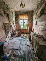 Room in the abandoned building
