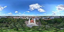 360 aerial photo taken with drone of Catedral Metropolitana Nossa Senhora Das Dores in Teresina, Piauí, Brazil