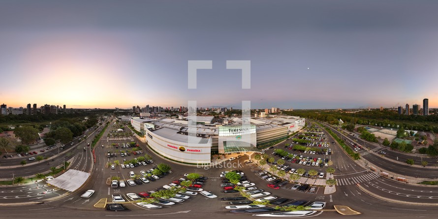 360 aerial photo taken with drone of Teresina Shopping in Teresina, Piauí, Brazil