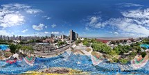 360 aerial photo taken with drone of Praça Waldemar Henrique in Belém, Pará, Brazil