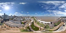 360 aerial photo taken with drone of Parque Urbano Belém Porto Futuro in Belém, Pará, Brazil