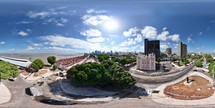 360 aerial photo taken with drone of Praça dos Estivadores in Belém, Pará, Brazil