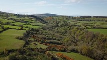 Aerial View of Wicklow Fields and Woodland, Glencullen Valley, Enniskerry