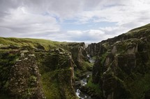 rugged green cliffs 
