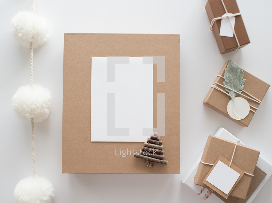 brown festive gift boxes 