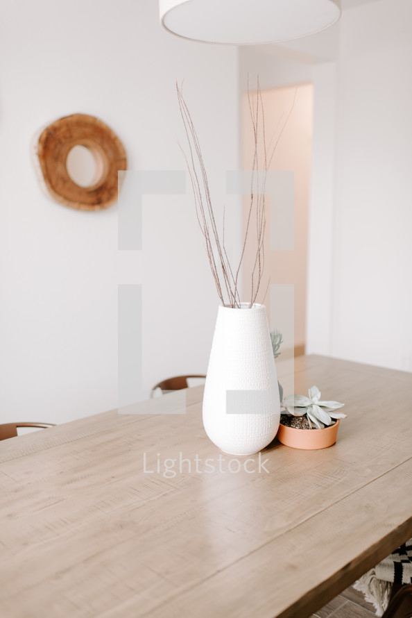 vase on a table 