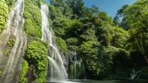 Beautiful Banyumala Twin Waterfalls in Bedugul Bali Indonesia Time Lapse
