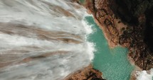 Bird's Eye view of el Chiflon waterfalls, Chiapas Mexico	
